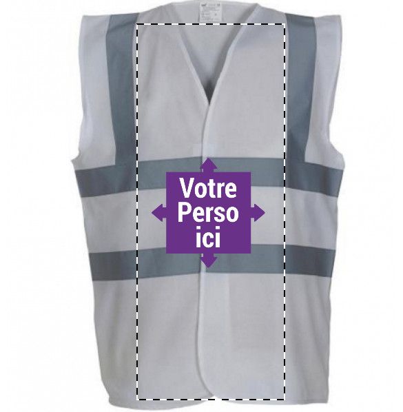 Gilet de sécurité à fermeture zippé blanc personnalisé