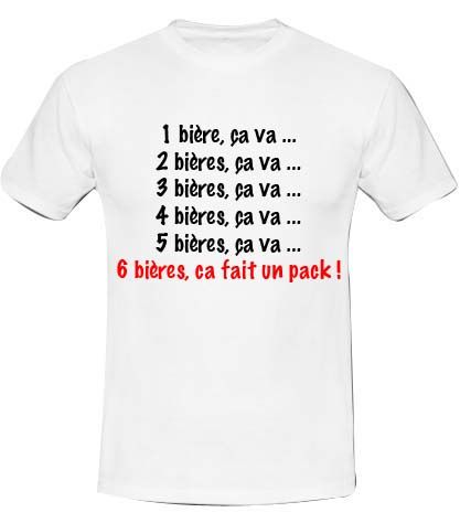 T-shirt humoristique 1 bière ça va expéder en 24H