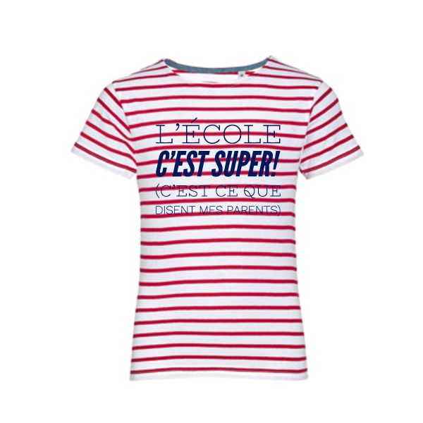 T-shirt enfant humoristique T-SHIRT HUMORISTIQUE ENFANT L'ÉCOLE C'EST  SUPER-EXP 24H