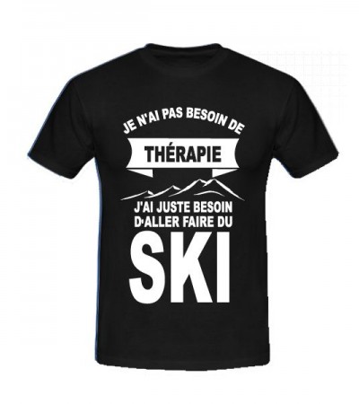 T-shirt humoristique besoin de skier