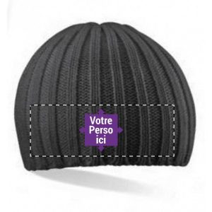 Bonnet tricot brodé personnalisé