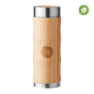 Bouteille isotherme bambou personnalisable