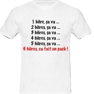 T-shirt humoristique 1 bière ça va