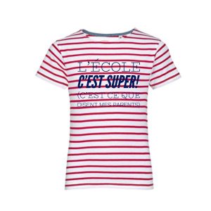 T-shirt humoristique enfant l'école c'est super